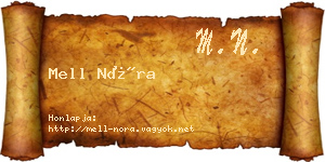 Mell Nóra névjegykártya
